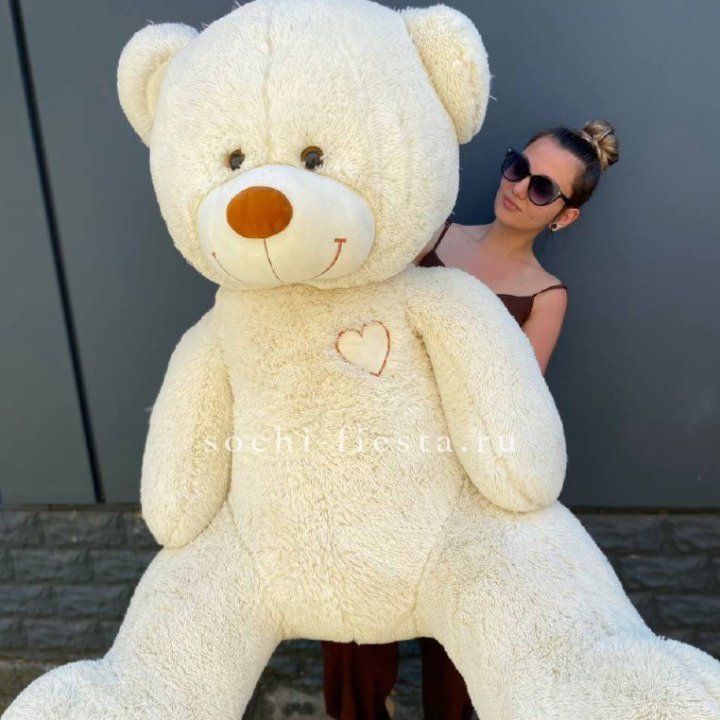 Белый плюшевый мишка большой в Новочеркасске