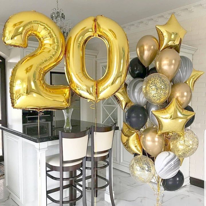 Фольгированный шар Золотая Цифра в Новочеркасске