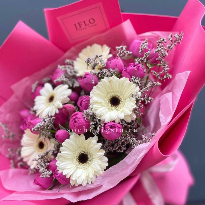 Букет гербер и мисти бабблс  в Новочеркасске