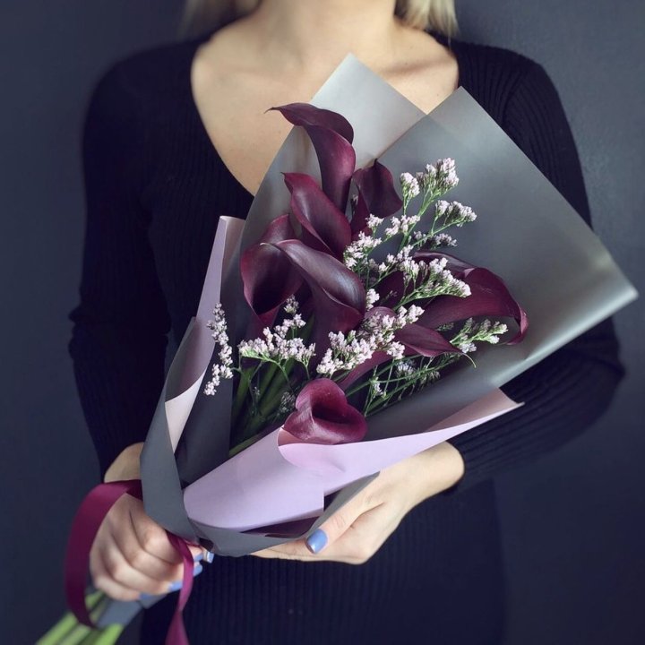 Букет фиолетовых калл в Новочеркасске