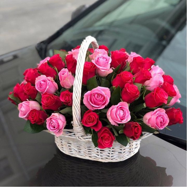 Корзина с розами  в Новочеркасске