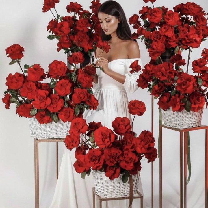 Сет из красных французских роз в Новочеркасске