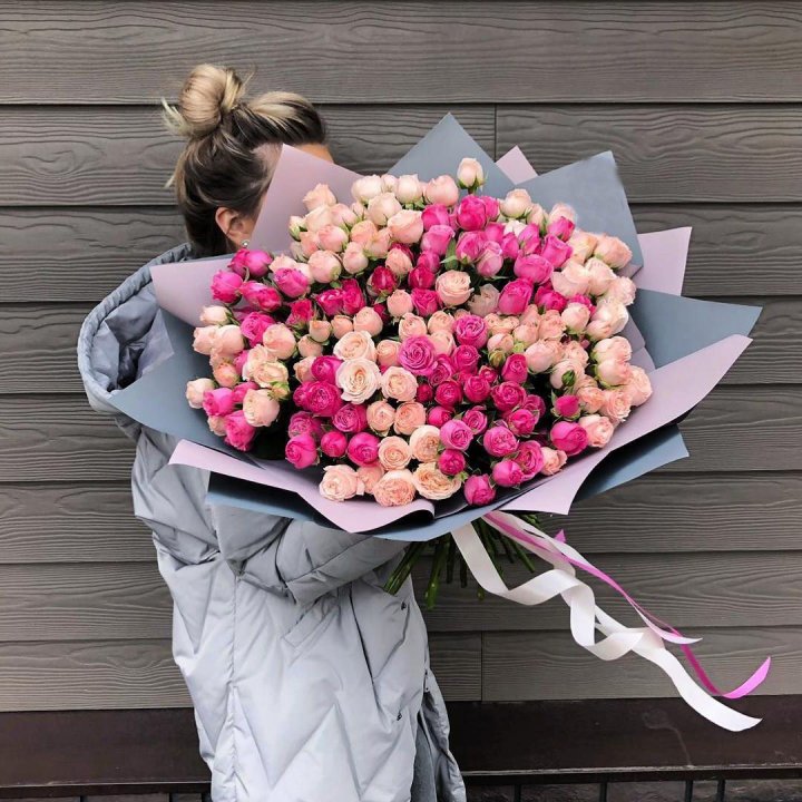 55 роз микс кустовых в Новочеркасске
