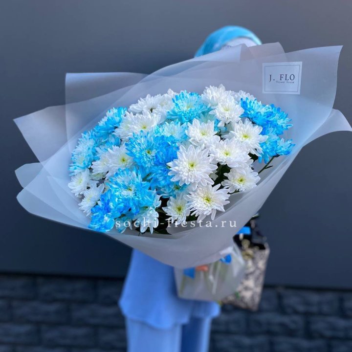 Букет хризантем "Голубая снежинка" в Новочеркасске