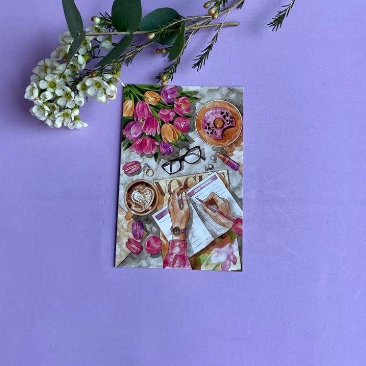 Открытка к букету "Леди на работе" в Новочеркасске