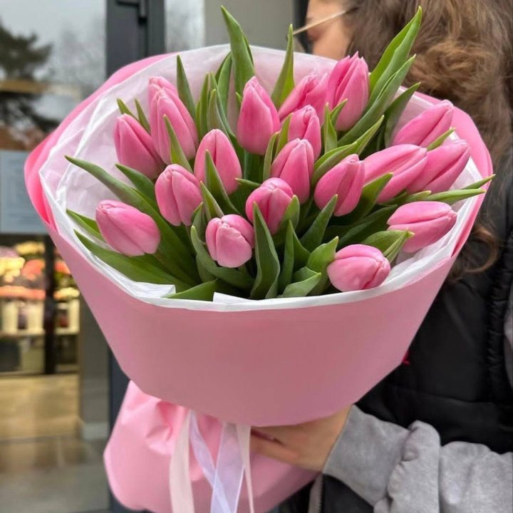  19 розовых тюльпанов в Новочеркасске