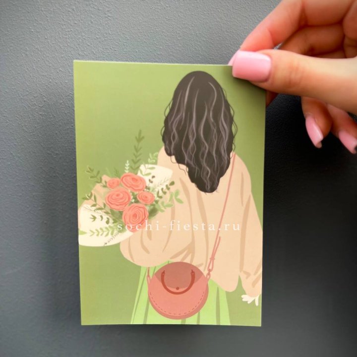 Открытка к букету "Потрясающая девушка" в Новочеркасске