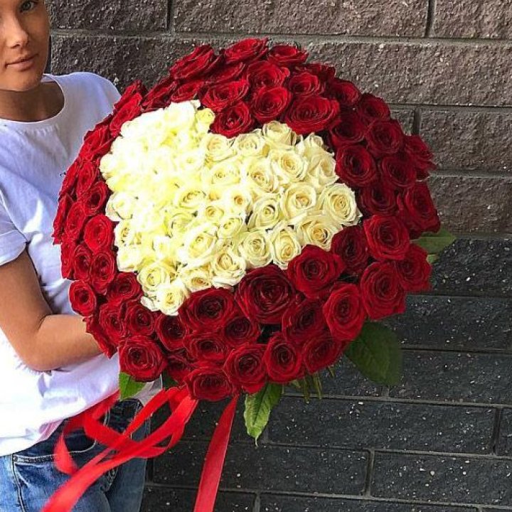 101 роза "Сердце" в Новочеркасске
