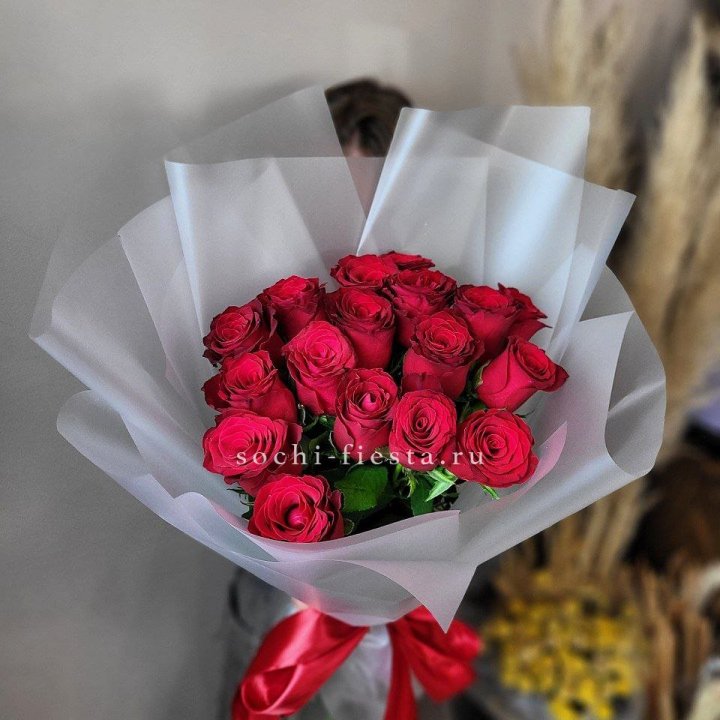 17 красных роз "Нет времени ждать" в Новочеркасске