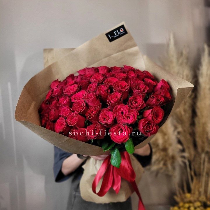 63 красных роз вайт в Новочеркасске