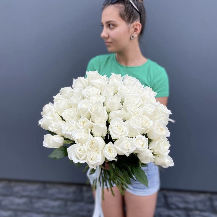 51 белая роза в Новочеркасске