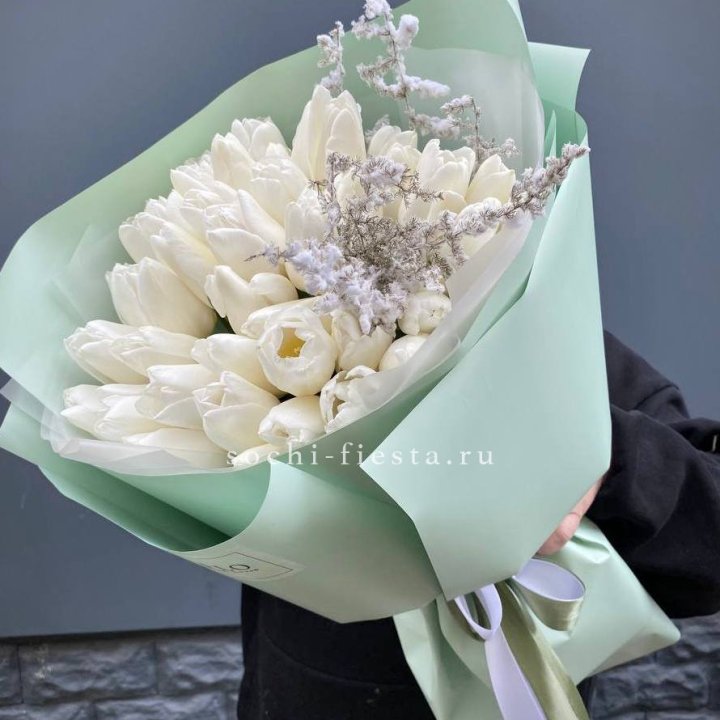 Букет белых тюльпанов "Бьянко" в Новочеркасске