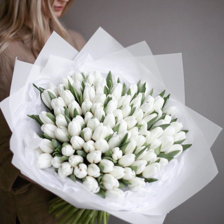 101 белый тюльпан в Новочеркасске