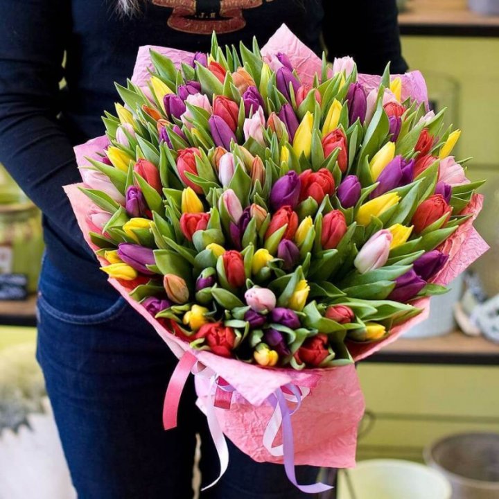 101 тюльпан "Джуси" в Новочеркасске