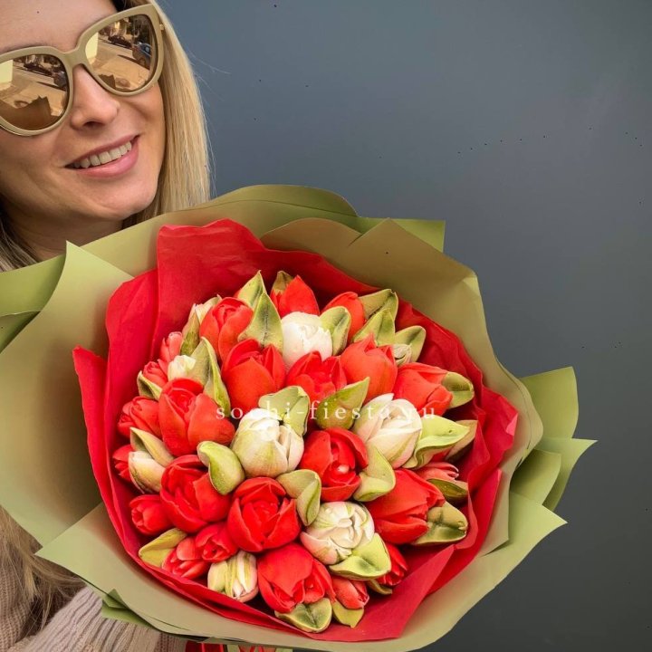 Зефирный букет из тюльпанов в Новочеркасске